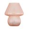 Rosa Mushroom Table Lamp in Satin Murano Glass with Striped Decoration, Italy, Image 1