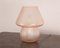 Lampe de Bureau Rosa Mushroom en Verre de Murano Satiné avec Décoration à Rayures, Italie 9
