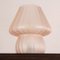 Rosa Mushroom Table Lamp in Satin Murano Glass with Striped Decoration, Italy 7