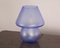 Lámpara de mesa hongo de cristal de Murano azul, Italia, Imagen 5