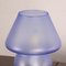Lámpara de mesa hongo de cristal de Murano azul, Italia, Imagen 11