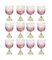 Calypso Wine Glasses in Pink-Green by Serena Confalonieri, Set of 12 1