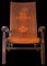 Teak and Tooled Leather Folding Chair by Angel I. Pazmino for Muebles De Estilo, Ecuador, 1970s, Image 1