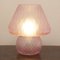 Lámpara de mesa hongo de cristal de Murano rosa, Italia, Imagen 5