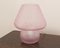 Lámpara de mesa hongo de cristal de Murano rosa, Italia, Imagen 4