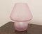 Lampe de Bureau Champignon Rose en Verre de Murano, Italie 4