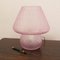 Lámpara de mesa hongo de cristal de Murano rosa, Italia, Imagen 3
