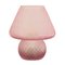 Lampe de Bureau Champignon Rose en Verre de Murano, Italie 1