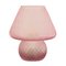 Mushroom Tischlampe aus rosa Muranoglas, Italien 1