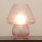 Lámpara de mesa hongo de cristal de Murano rosa, Italia, Imagen 2