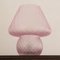 Lámpara de mesa hongo de cristal de Murano rosa, Italia, Imagen 6
