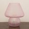 Lámpara de mesa hongo de cristal de Murano rosa, Italia, Imagen 9
