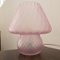 Lámpara de mesa hongo de cristal de Murano rosa, Italia, Imagen 8