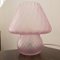 Mushroom Tischlampe aus rosa Muranoglas, Italien 8