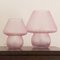 Lampe de Bureau Champignon Rose en Verre de Murano, Italie 7