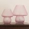 Mushroom Tischlampe aus rosa Muranoglas, Italien 7