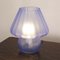 Lámpara de mesa hongo de cristal de Murano azul, Italia, Imagen 6