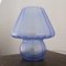 Lampe de Bureau Champignon en Verre de Murano Bleu, Italie 7