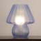 Lámpara de mesa hongo de cristal de Murano azul, Italia, Imagen 5