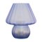 Lámpara de mesa hongo de cristal de Murano azul, Italia, Imagen 1