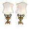 Italian Bedside Table Lamps in Gilded Wooden, Early 1800s, Set of 2 1