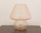 Mushroom Tischlampe aus rosa Muranoglas, Italien 8