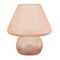Lampe de Bureau Champignon Rose en Verre de Murano, Italie 1