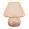 Pink Murano Glass Mushroom Table Lamp, Italy 1