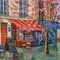 Escena callejera parisina, años 90, gran óleo sobre lienzo, enmarcado, Imagen 5