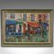 Escena callejera parisina, años 90, gran óleo sobre lienzo, enmarcado, Imagen 1