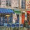 Escena callejera parisina, años 90, gran óleo sobre lienzo, enmarcado, Imagen 4