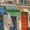 Escena callejera parisina, años 90, gran óleo sobre lienzo, enmarcado, Imagen 6
