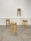 High Stools in Raw Wood, 1960s, Set of 4 8