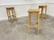 High Stools in Raw Wood, 1960s, Set of 4 6