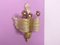 Lampada da parete Grand Hotel in vetro di Murano con polvere dorata e fiori viola di Barovier & Toso, Murano, Venezia, Italia, anni '50, Immagine 4