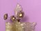 Lámpara de pared Grand Hotel de cristal de Murano con polvo dorado y flores de color morado de Barovier & Toso, Venecia, Italia, años 50. Juego de 2, Imagen 5