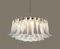 Lámpara de araña grande de cristal de Murano con 101 pétalos de cristal de Murano Lattimo blancos, años 90, Imagen 10