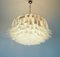 Large Murano Glass Chandelier with 101 White Lattimo Murano Glass Petals, 1990s 13