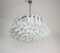 Lámpara de araña grande de cristal de Murano con 101 pétalos de cristal de Murano Lattimo blancos, años 90, Imagen 5