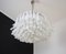 Large Murano Glass Chandelier with 101 White Lattimo Murano Glass Petals, 1990s 6