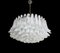 Lámpara de araña grande de cristal de Murano con 101 pétalos de cristal de Murano Lattimo blancos, años 90, Imagen 2