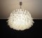 Large Murano Glass Chandelier with 101 White Lattimo Murano Glass Petals, 1990s, Image 12