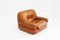 Italian Cognac Leather Lounge Chair by Sapporo for Mobil Girgi, 1970s 11