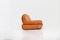 Italian Cognac Leather Lounge Chair by Sapporo for Mobil Girgi, 1970s 7