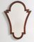 Vintage Art Deco Shield Shaped Beveled Wall Mirror with Walnut Frame, Italy, 1940s 1