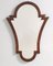 Vintage Art Deco Shield Shaped Beveled Wall Mirror with Walnut Frame, Italy, 1940s, Image 1