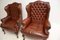 Vintage Leather Wing Back Armchairs, 1930, Set of 2, Image 6