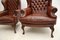 Vintage Leather Wing Back Armchairs, 1930, Set of 2 7