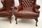 Vintage Leather Wing Back Armchairs, 1930, Set of 2, Image 7