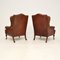 Vintage Leather Wing Back Armchairs, 1930, Set of 2 4